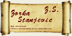 Zorka Stanjević vizit kartica